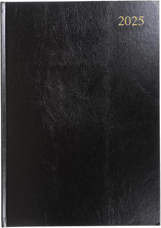 Collins Essential 2025 Business Diary - A4 Week to View Planner with Leathergrain Hardback Cover - Black - ESSA43.99-25