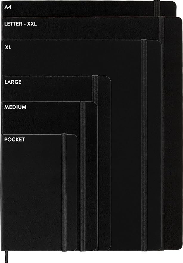 Moleskine Classic Expanded Notebook, Hard Cover, Large (5" x 8.25") Plain/Blank, Black, 400 Pages