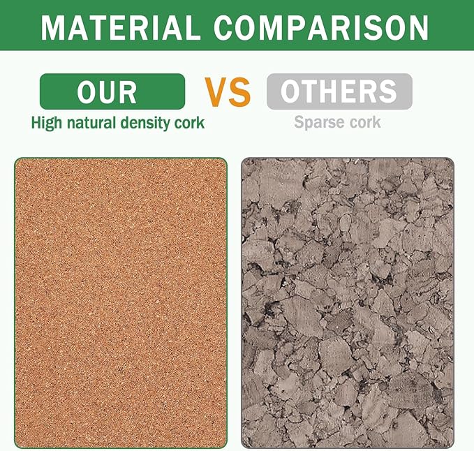FEBSNOW 3 Pack Self-Adhesive Cork Board Tiles Hexagonal Cork Board Mini Wall Bulletin Board with 50 Multi-Color Push Pins