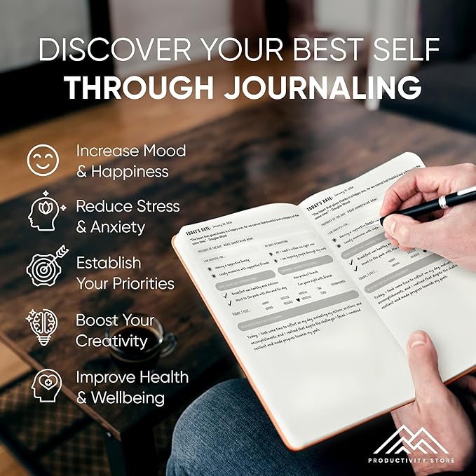 Journal For Men & Women - Gratitude Journal, Mental Health & Self Care Journal For Women & Men - A5 - Green - Productivity Store