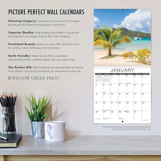 Willow Creek Press Seasons of the Midwest 2025 Wall Calendar (12" x 12")