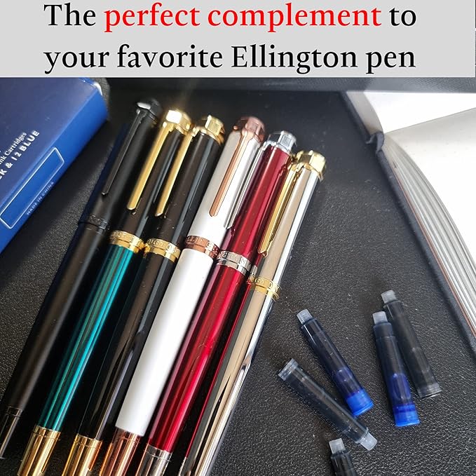 Vibrant Fountain Pen Ink Refills - 24 Pack Vibrant 6 Colors International Standard Size Cartridges - Premium Quality & Non-Toxic - Long-Lasting Ink