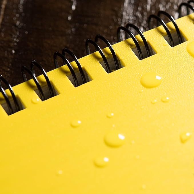Rite in the Rain Weatherproof Side Spiral Notebook, 8.5" x 11", Yellow Cover, Commerical Pool & Spa Maintenance Log (No. 425-MX)