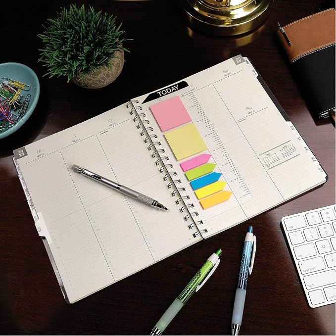 ESSENTIAL 2025 Monthly & Weekly Planner with Tabs, 7"x9": 14 Months (November 2024 - December 2025), Professional, Simple, Easy-to-Use Design and Frosted Poly Cover for Extra Protection (Frosted)