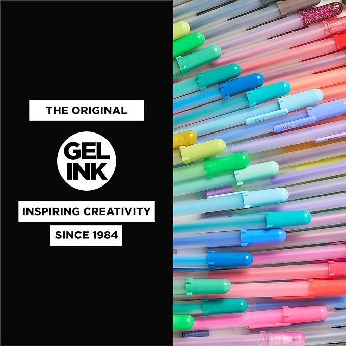 SAKURA Gelly Roll Gel Pens - Fine Point Ink Pen for Journaling, Art, or Drawing - Classic Black Ink - Fine Tip - 6 Pack