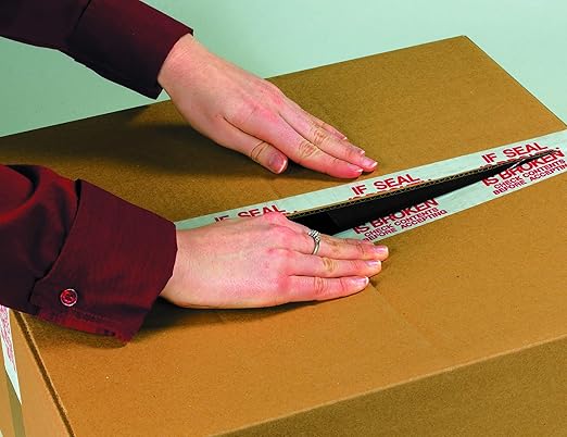 Aviditi Tape Logic 2 Inch x 110 Yard 2.2 Mil Red/White, Heavy Duty Packing Tape, "Stop If Seal is Broken" 18 Pack, Perfect for Packing, Shipping, Moving, Home and Office