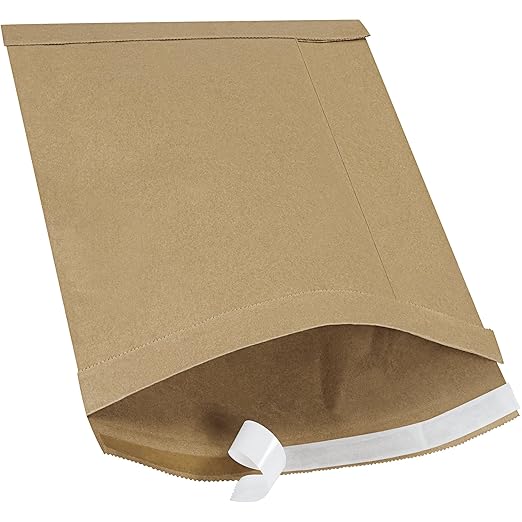Aviditi Kraft Self-Seal Padded Mailers, #4, 9 1/2" x 14 1/2", Kraft Brown, Peel and Seal Closure, Fiber Cushioned Envelopes for Protecting Items During Shipping and Mailing, Case of 25