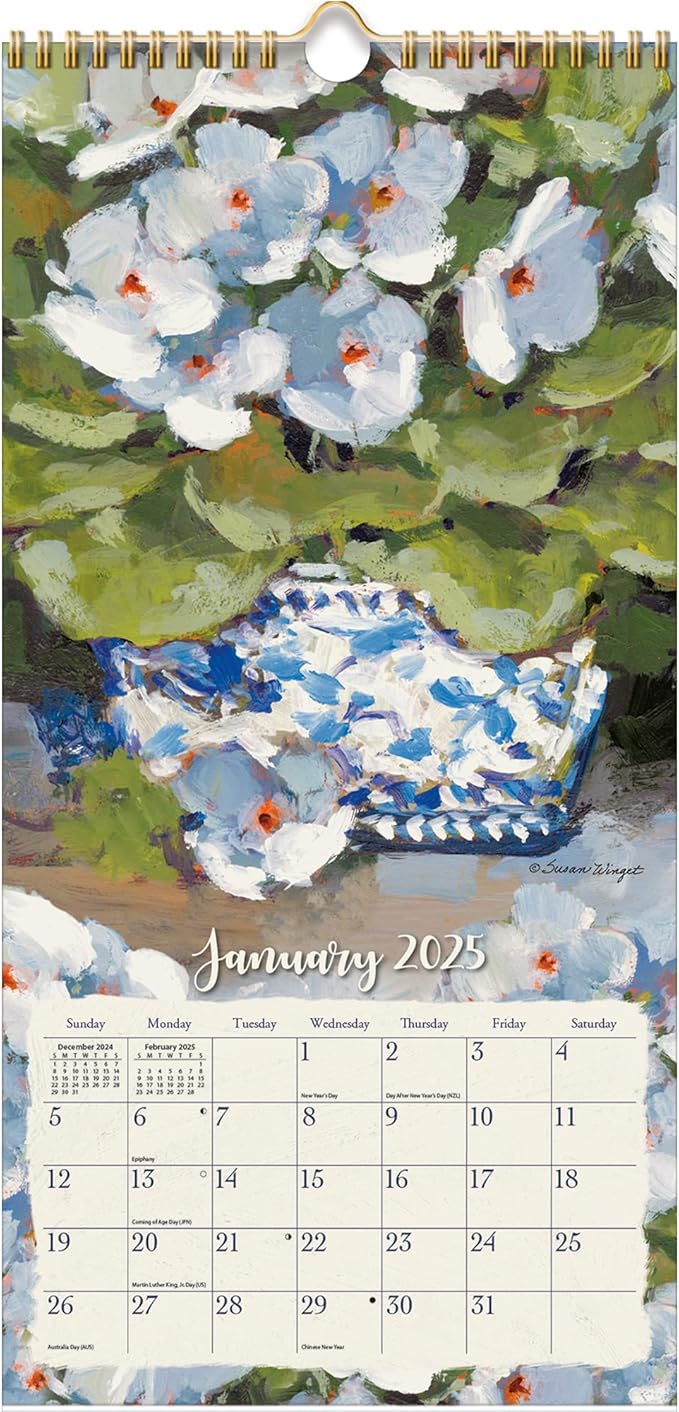 LANG Gallery Florals 2025 Vertical Wall Calendar (25991079149)