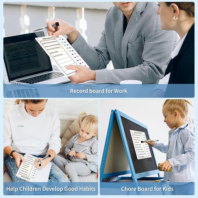 4 Pcs Chore Chart for Kids: Dry Erase My Chores Slider Chart, Magnetic Visual Schedule for Fridge, Kids Daily Checklist - ADHD Tools: to Do List and Routine Chart for Multiple Kids (Rainbow 4-pack)