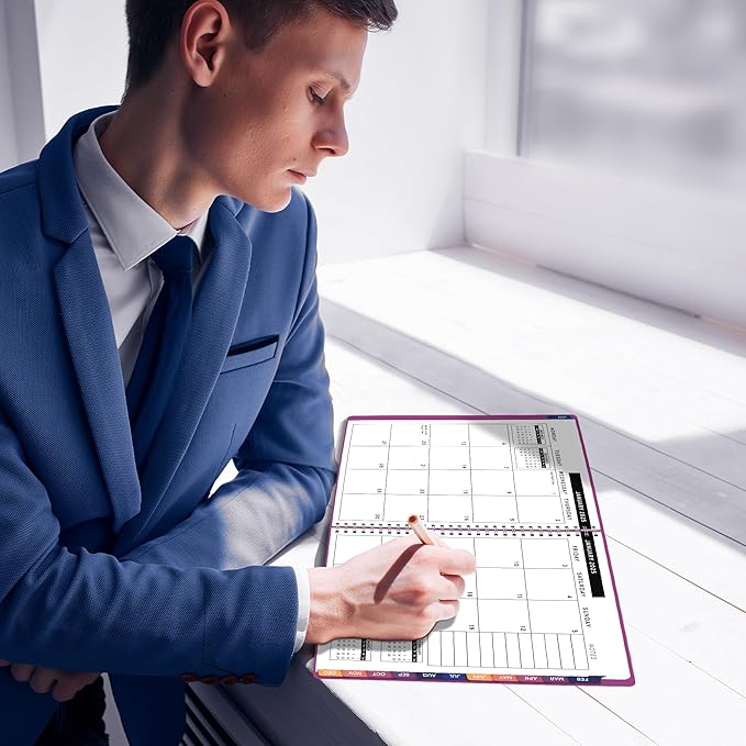 2025 Appointment Book & Planner- Ensight 8.5 x 11 inches Large Tabbed Daily Hourly Weekly Planner Calendar & Schedule Book 15-Minute time Slots, Business & Personal Planner Jan 2025- Dec 2025- Magenta
