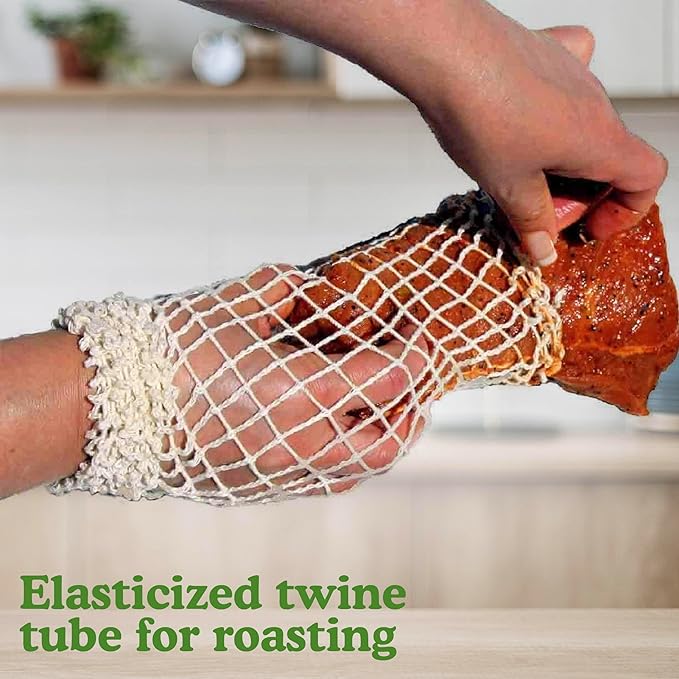 Regency Wraps Roast Sock, Elasticized Twine Tube For Forming Meat, Stuffed Chicken Breast, and Tenderloin, Cooking Made Simple, Perfect for Holidays, Christmas, and More, Natural, Pack of 2