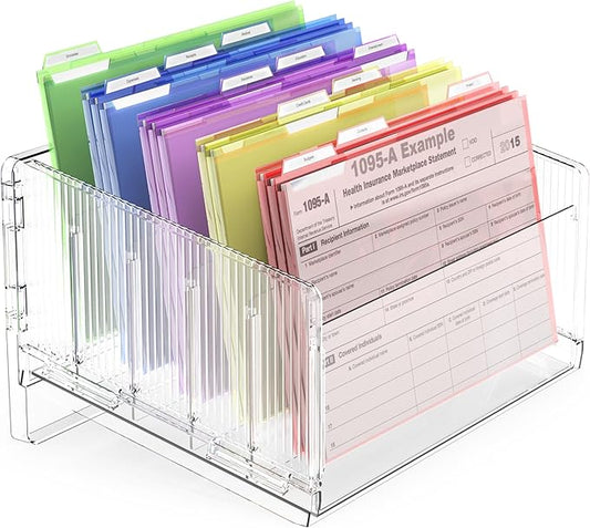 File Sorter Organizer, 5 Sections Acrylic Letter Tray for Desk, Mail Organizer Letter Holder for Envelopes, Mail, Electronics(1 PCS)