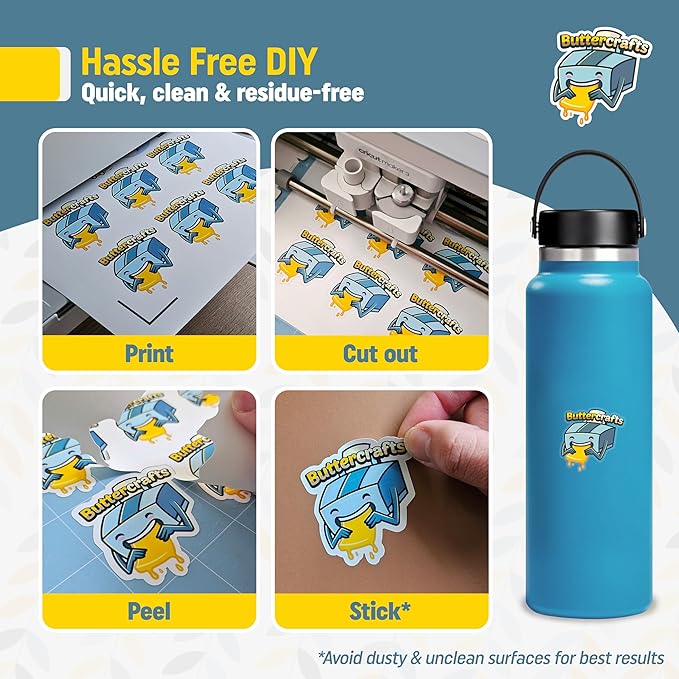 Clear Printable Vinyl for Inkjet Printer - For Epson - (Clear Sticker Paper | Waterproof | 50 Sheets) - Transparent Inkjet Printable Vinyl Sticker Paper Avoid Jams for Printers