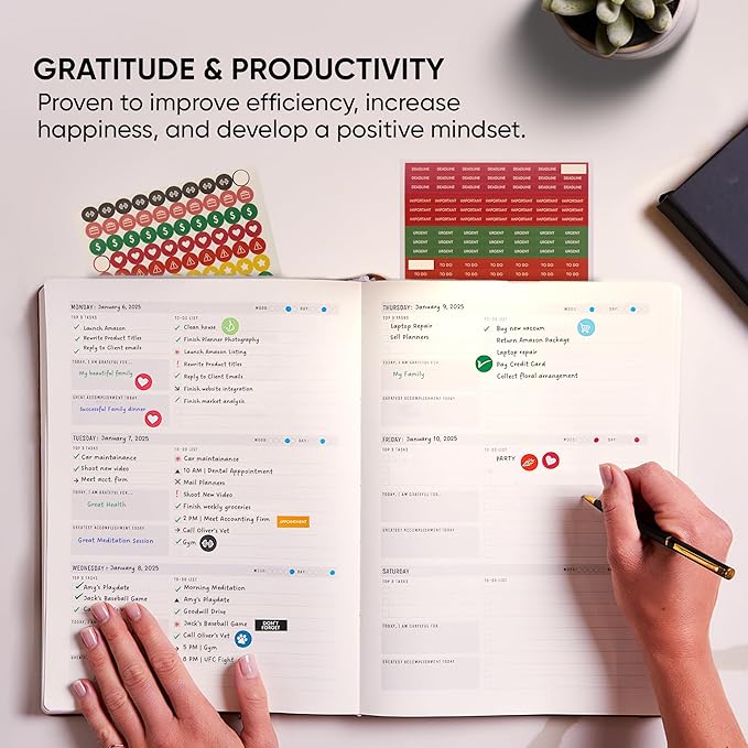 PRODUCTIVITY STORE Pro Max - Undated, 2025 Planner, 8.5" x 11" - The #1 Productivity Planner to Achieve Your 2025 Goals - Planner 2025-2026 - Pink - A4