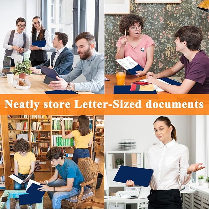 Two Pocket Folders,25 Pack Blue Folders with Pockets Fit Letter Size Paper,Thick Paper File Folder for School Office Business Home,Assorted 6 Colors