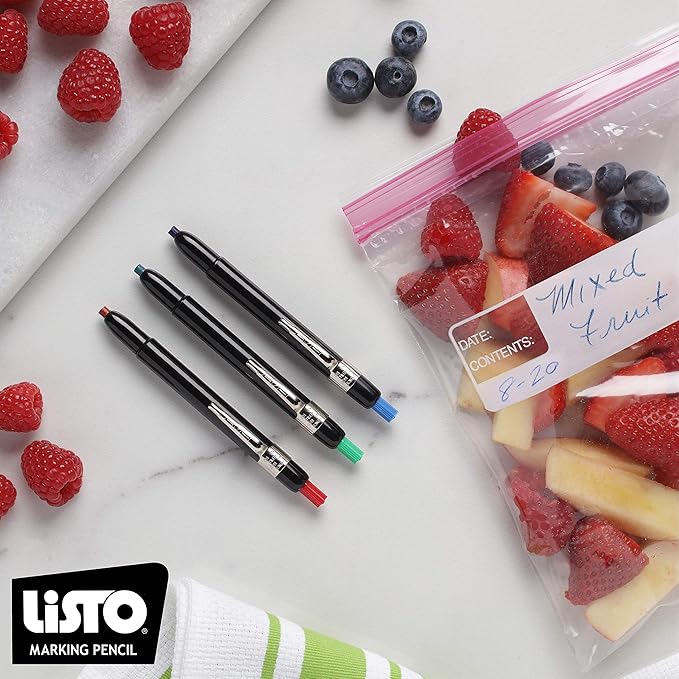 Listo 1620 - Box of 12 - ASSORTED COLORS - China Markers/Grease Pencils/China Marking/Pencils/Wax Pencils