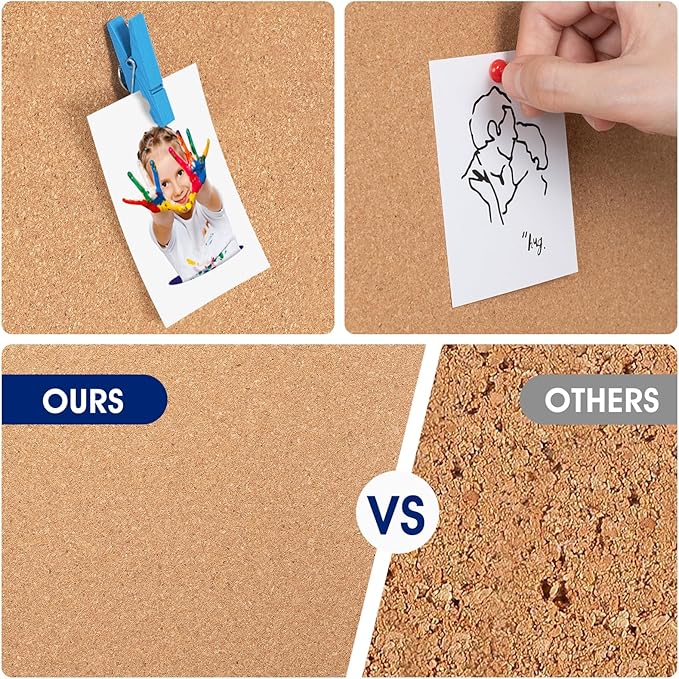 Square Cork Bulletin Board Tiles - SVOPY 8Pack Extra Thick 12x12 Inches Cork Board Tiles for Wall for Home Office Decor, Cork Sheet,School Message Board and Decorative Display Boards