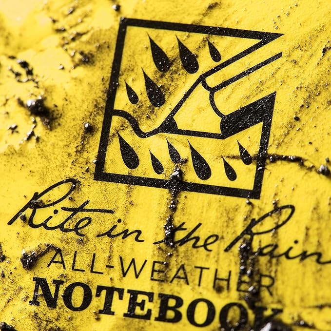 Rite In The Rain Weatherproof Side Spiral Notebook, Yellow Cover, Universal Page Pattern (No. 373-MX), 11 x 8.75 x 0.5