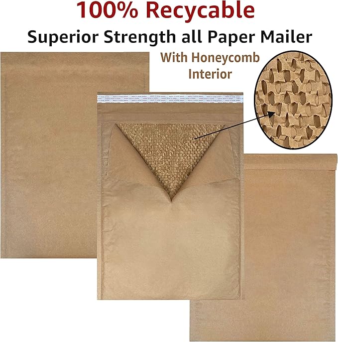 Honeycomb paper padded envelope sealable mailers (30, #7-14.25" x 19")