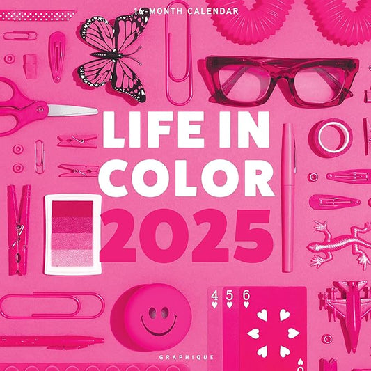 Graphique 2025 Life in Color Wall Calendar | 12” x 12” | Thick Paper | Home & Office Organizer | Large Monthly Grid | 3 Languages & Marked Holidays | 4 Month Preview Page for 2026