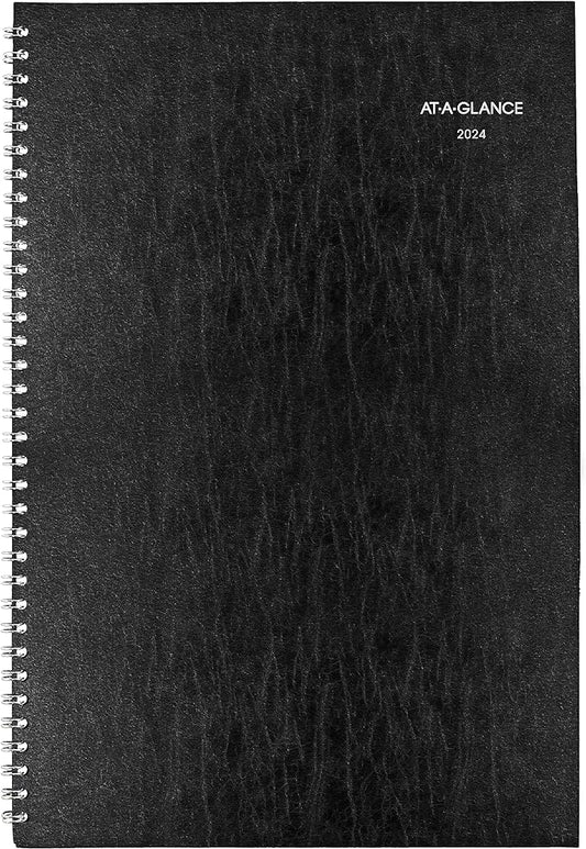 AT-A-GLANCE 2024 Monthly Planner, DayMinder, 8" x 12", Large, Black (SK20024)